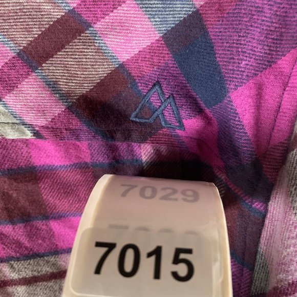 Alpine Design Flannel Shirt‎ Men's Medium Purple Plaid Cotton Button-Up 7015 - Picture 9 of 10